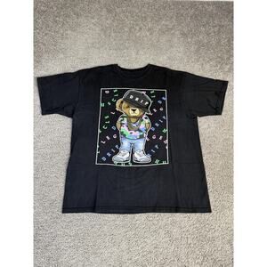 Bailey Apparel Shirt Mens XL Black Drip Bear Graphic Crew Neck Tagless